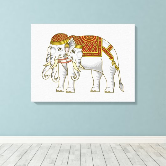 Thai Erawan White Elephant Leinwanddruck (Insitu (Holzboden))