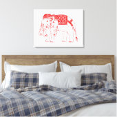 Thai Erawan White Elephant Leinwanddruck (Insitu (Schlafzimmer))