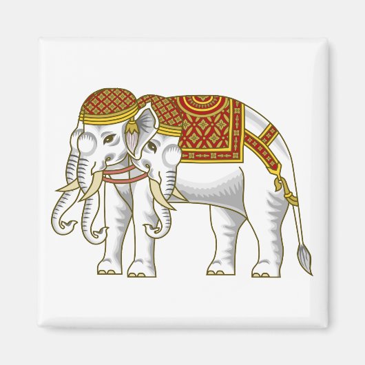 Thai Erawan White Elephant Magnet (Vorne)