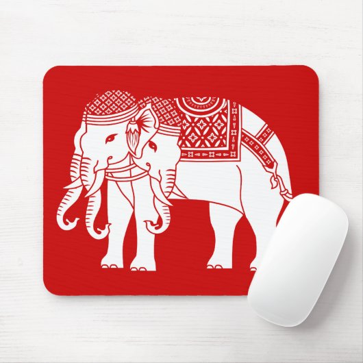 Thai Erawan White Elephant Mousepad (Mit Mouse)