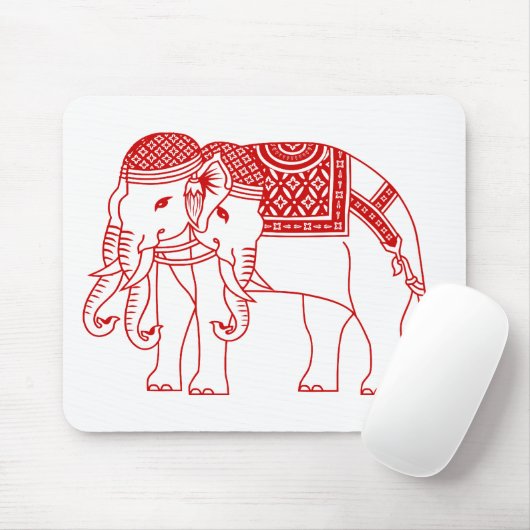 Thai Erawan White Elephant Mousepad (Mit Mouse)