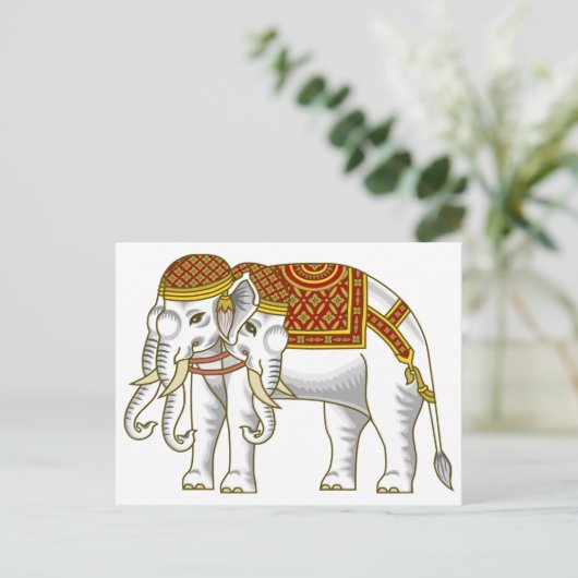 Thai Erawan White Elephant Postkarte (Stehend Vorderseite)