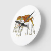 Thai Erawan White Elephant Runde Wanduhr (Winkel)