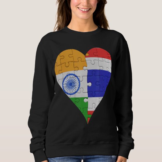 Thai Flag Herz Sweatshirt (Vorderseite)