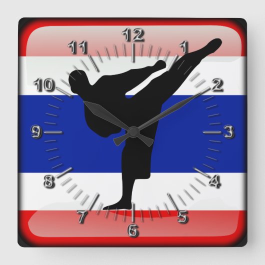 Thai flag quadratische wanduhr (Vorderseite)
