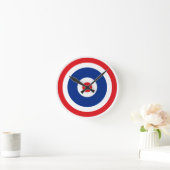Thai Flag Roundel Target Runde Wanduhr (Zuhause)