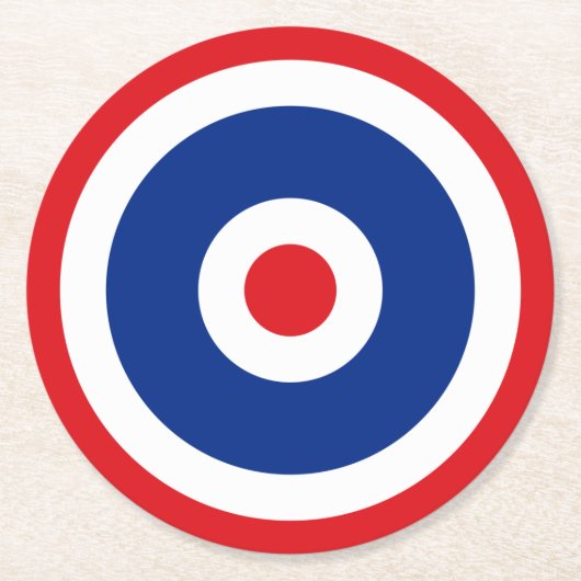 Thai Flag Roundel Target Runder Pappuntersetzer (Vorderseite)