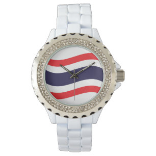 Thai Flag Wave Armbanduhr