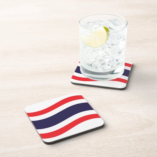 Thai Flag Wave Getränkeuntersetzer (Rechte Seite)