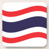 Thai Flag Wave Getränkeuntersetzer (Vorderseite)