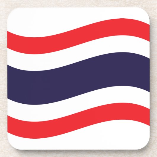 Thai Flag Wave Getränkeuntersetzer (Vorderseite)