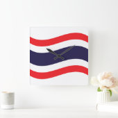 Thai Flag Wave Quadratische Wanduhr (Zuhause)
