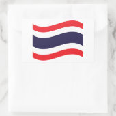 Thai Flag Wave Rechteckiger Aufkleber (Tasche)