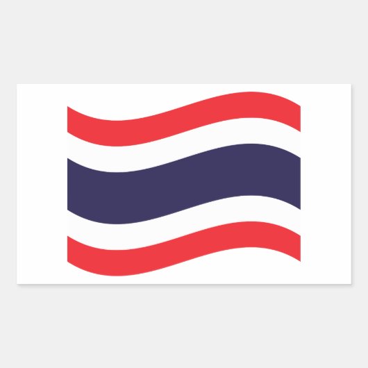 Thai Flag Wave Rechteckiger Aufkleber (Vorderseite)