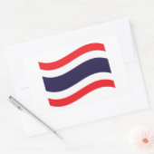 Thai Flag Wave Rechteckiger Aufkleber (Umschlag)