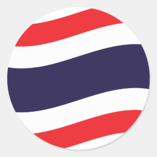 Thai Flag Wave Runder Aufkleber