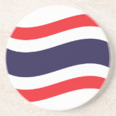 Thai Flag Wave Sandstein Untersetzer (Vorne)