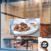 Thai Food Fricken Food Frittierte Hühnerflügel Fensteraufkleber (Café-Fenster)