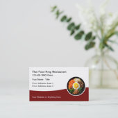 Thai Food Restaurant Asian Cuisine Business Cards Visitenkarte (Stehend Vorderseite)