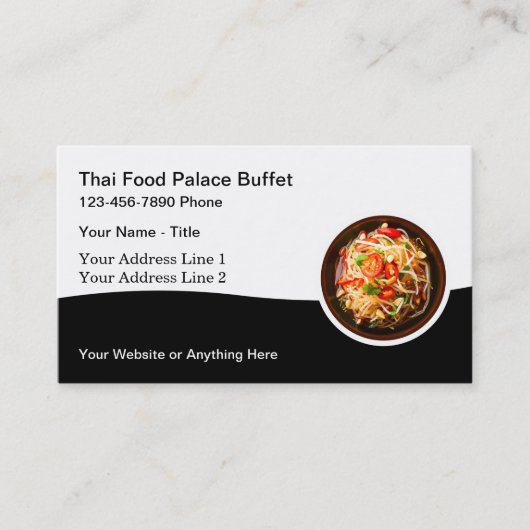 Thai Food Restaurant Cuisine Business Cards Visitenkarte (Vorderseite)