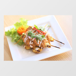 Thai Food Satay Chicken Skewer Thai Restaurant Fensteraufkleber
