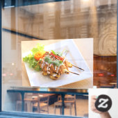 Thai Food Satay Chicken Skewer Thai Restaurant Fensteraufkleber (Café-Fenster)