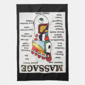 Thai Foot Massage ~ Reflexologie Karte Geschirrtuch (Vertikal)