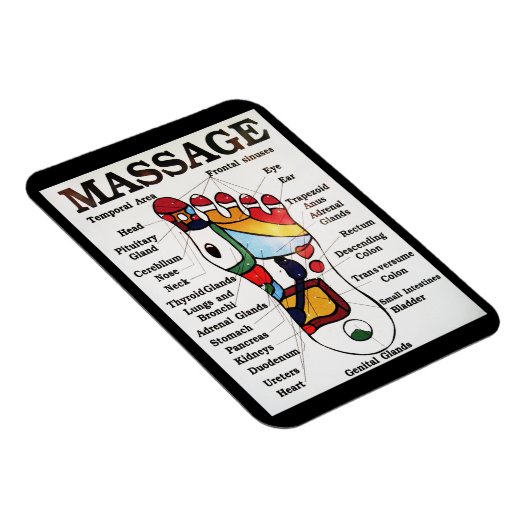 Thai Foot Massage ~ Reflexology map Magnet (Rechte Seite)