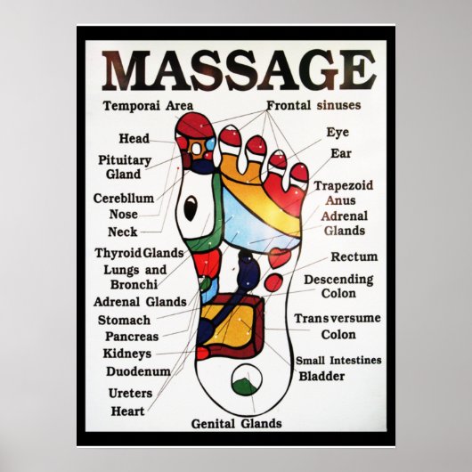 Thai Foot Massage ~ Reflexology map Poster (Vorne)