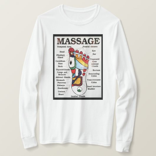 Thai Foot Massage ~ Reflexology map T-Shirt (Design vorne)