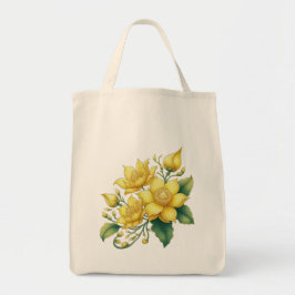 Thai Gelbe Blume, Thai Art, thailändischer Stil Tragetasche