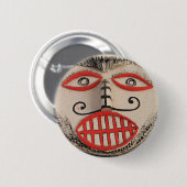 Thai Ghost Face, Phi Ta Khon Mask Festival, Loei Button (Vorne & Hinten)