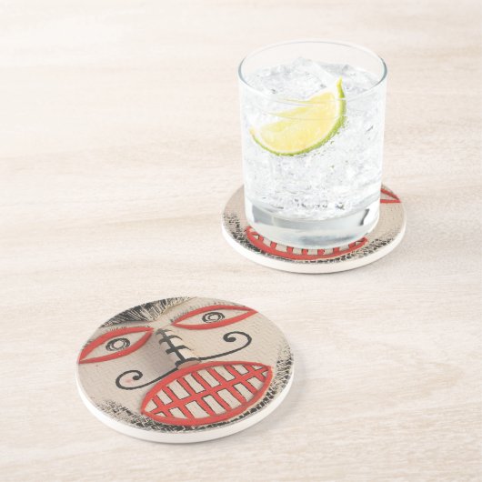 Thai Ghost Face, Phi Ta Khon Mask Festival, Loei Sandstein Untersetzer (Seite)