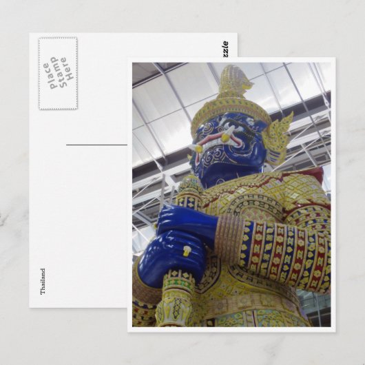 Thai-Goldstatue Postkarte (Vorne/Hinten)