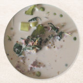 Thai Green Curry [แ ง เ ย ว กขีห. asiatisches Esse Runder Pappuntersetzer (Vorderseite)