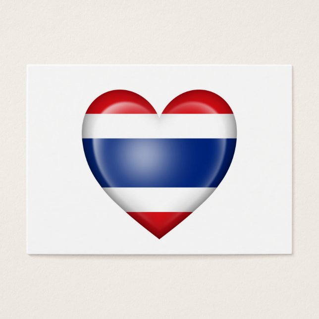 Thai Heart Flag auf Weiß (Vorderseite)