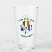 Thai Irish American Flags Kleeblatt Personalisiert Glas (Rückseite)