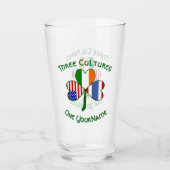 Thai Irish American Flags Kleeblatt Personalisiert Glas (Vorderseite)