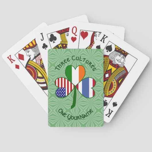 Thai Irish American Flags Kleeblatt Personalisiert Spielkarten (Rückseite)