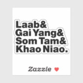 Thai Isaan Street Food Aufkleber (Blatt)