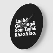 Thai Isaan Street Food Große Wanduhr (Winkel)