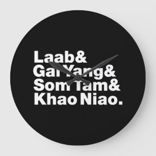 Thai Isaan Street Food Große Wanduhr