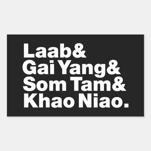 Thai Isaan Street Food Rechteckiger Aufkleber (Vorderseite)