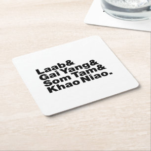 Thai Isaan Street Food Rechteckiger Pappuntersetzer