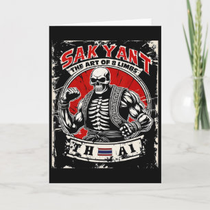 Thai-Kickboxen Sak Yant Tattoo Skelett- Die Kunst Karte
