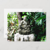 Thai Laughing Buddha in Garden Postkarte (Vorne/Hinten)