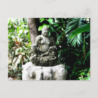 Thai Laughing Buddha in Garden Postkarte