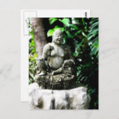 Thai Laughing Buddha in Garden Postkarte (Vorne/Hinten)