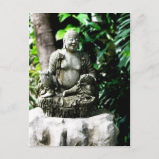 Thai Laughing Buddha in Garden Postkarte