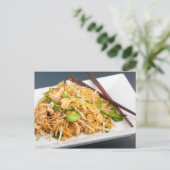 Thai Lo Mein Noodle Stir Fry Postkarte (Stehend Vorderseite)